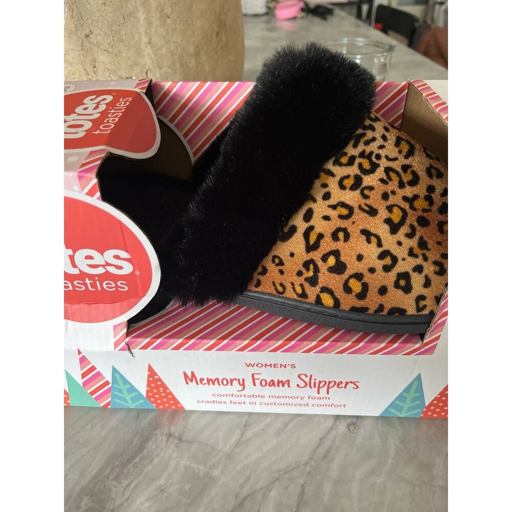 Women's Totes Toasties Memory Foam Animal Print Slippers XLarge 9-10 New!
